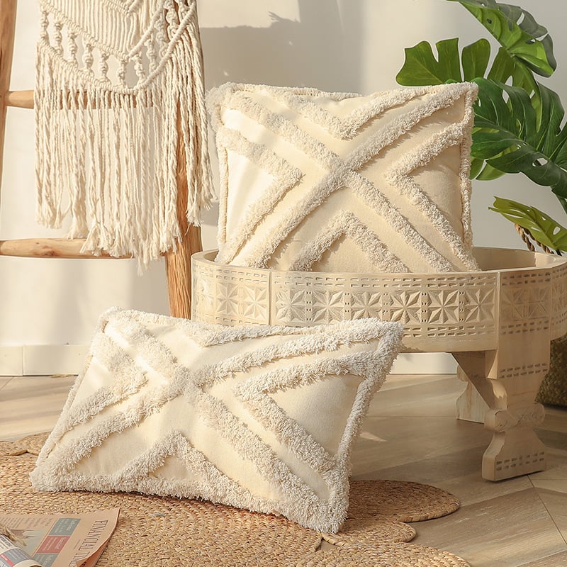Tassel Tufted Decorative Pillow Cushion Cover